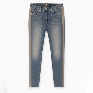 7 for all mankind glitter stripe jeans size 31 skinny